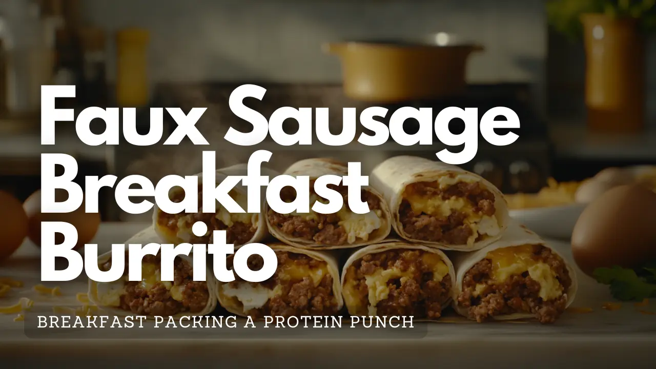 High Protein Faux Sausage Breakfast Burrito